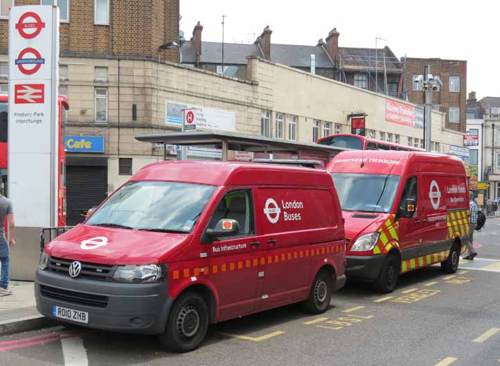 London Buses VW and Mercedes service vans